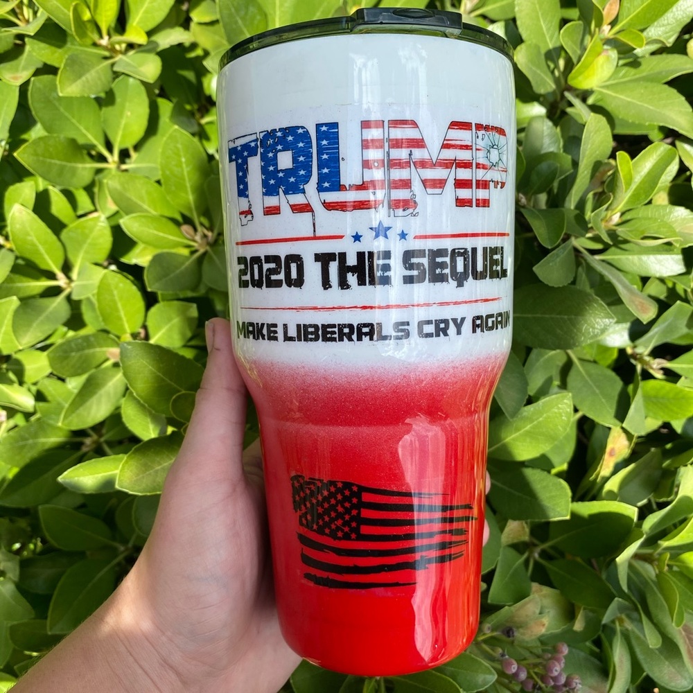 Red and white 30 oz tumbler